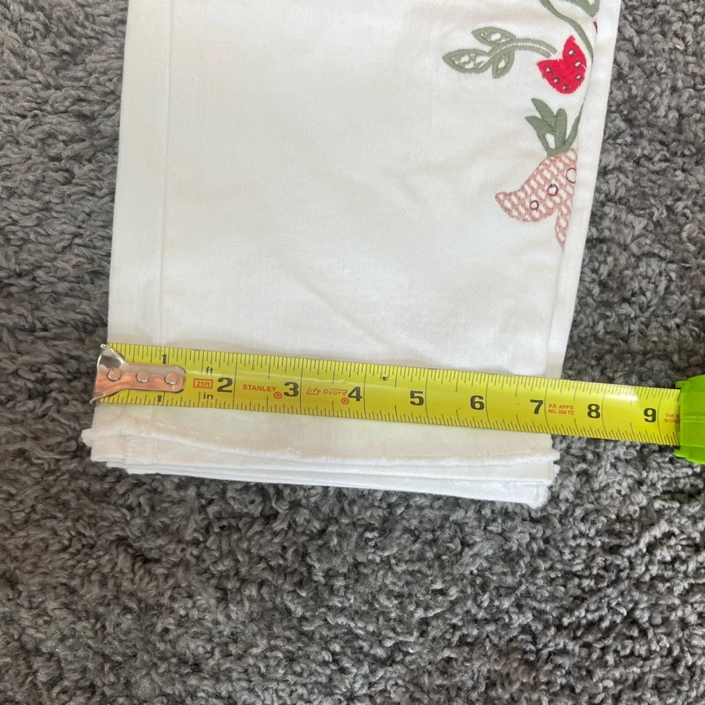 Nine West white cotton floral embroidery chrystie capri jeans women’s size 4 - Picture 15 of 17